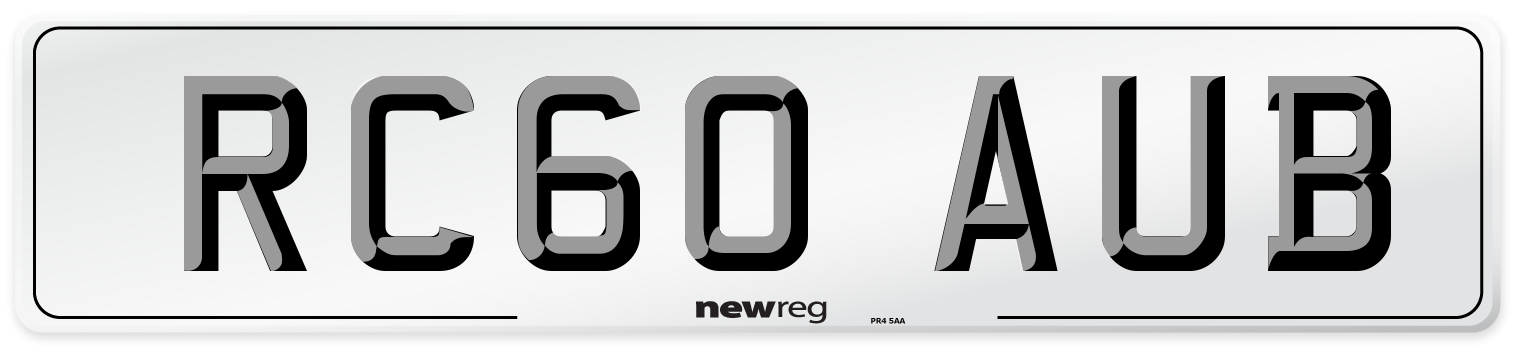 RC60 AUB Number Plate from New Reg